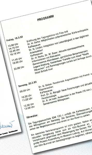 Programmseite der Frühjahrstagung 1993